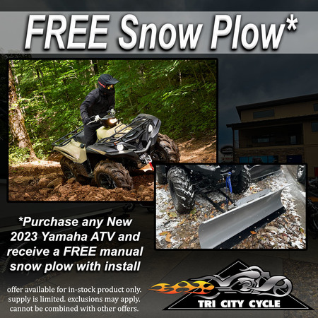 Purchase any New 2023 Yamaha ATV and receive a free manual snow plow with install